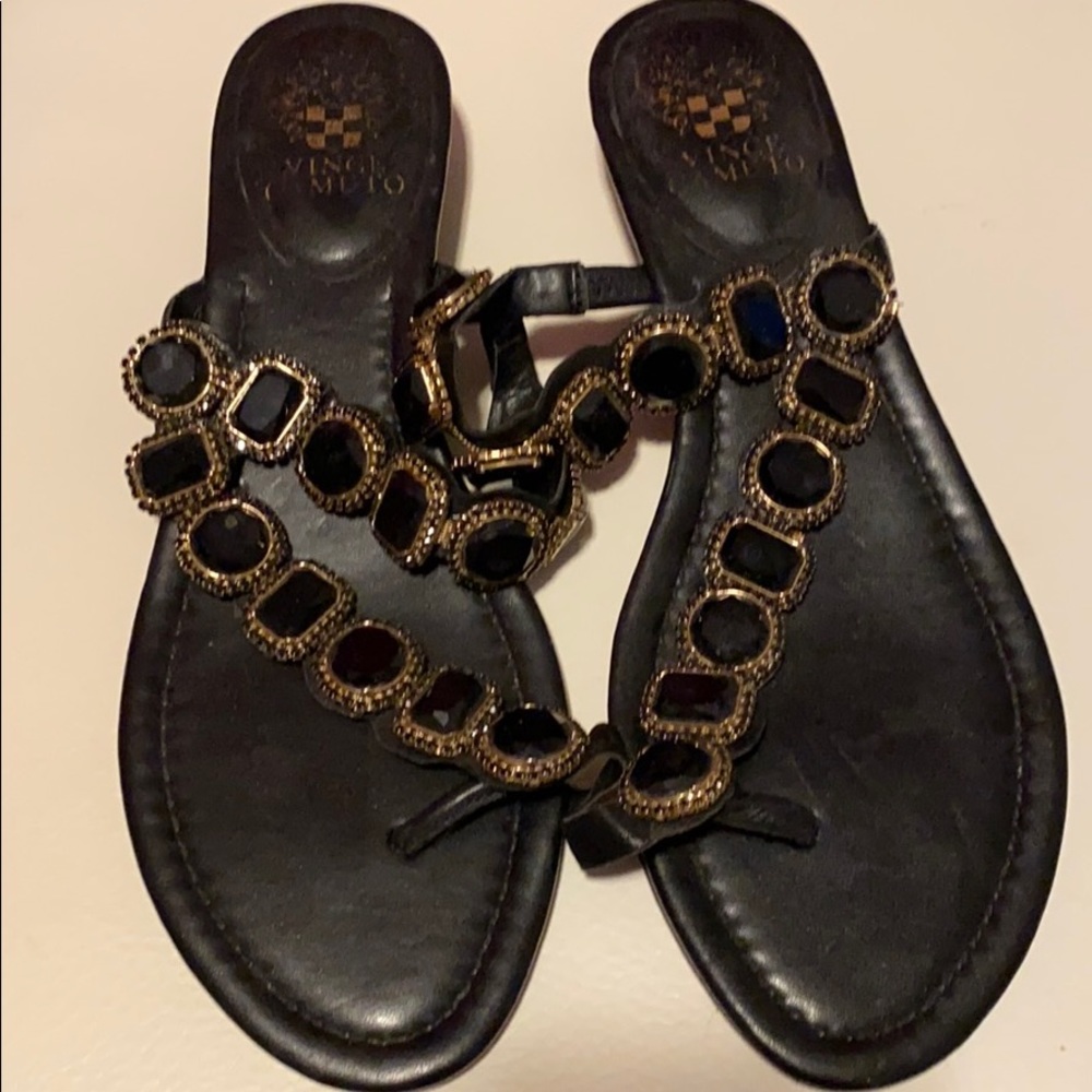 Black and Gold Sandals